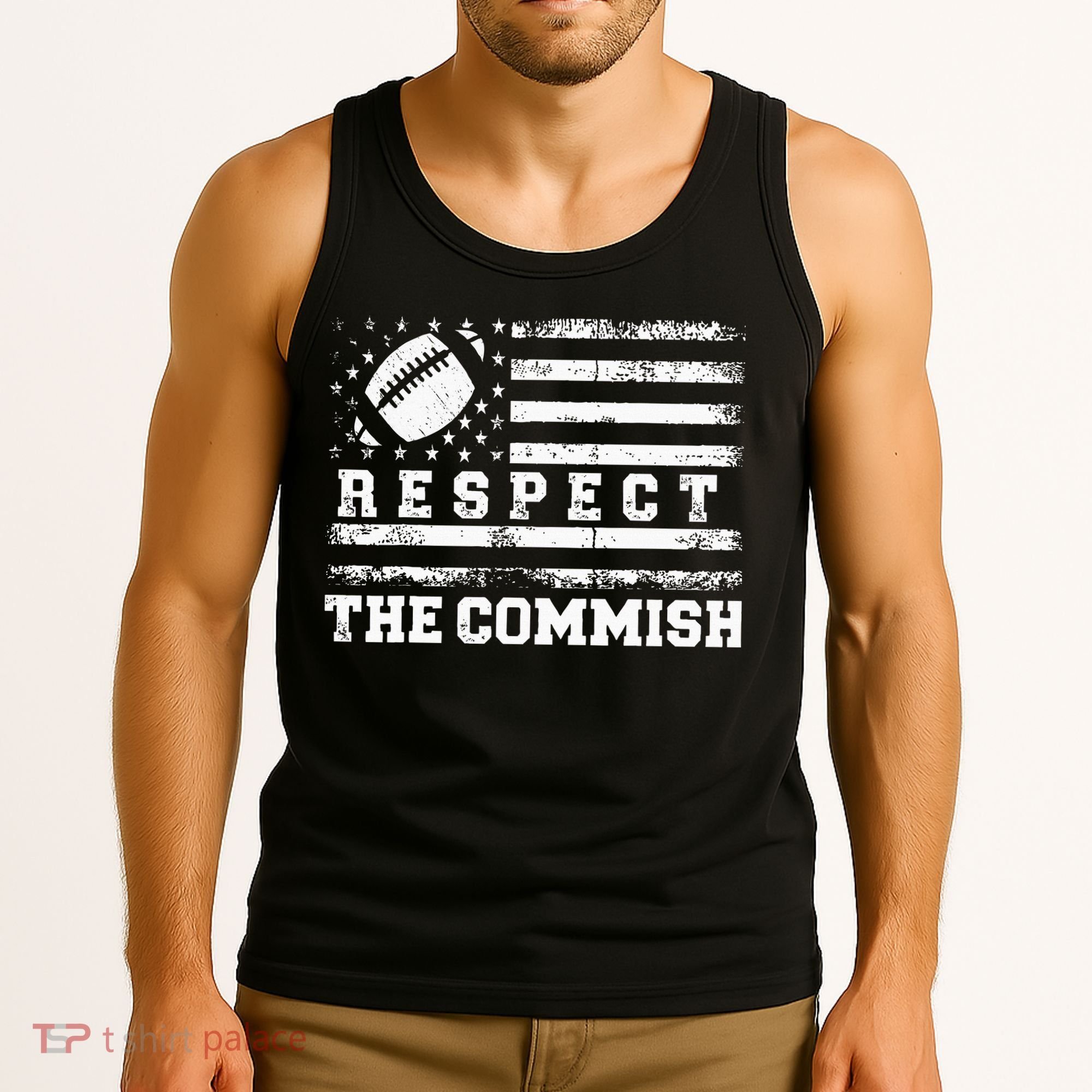 Fantasy Football American Commissioner Respect The Commish Tank Top