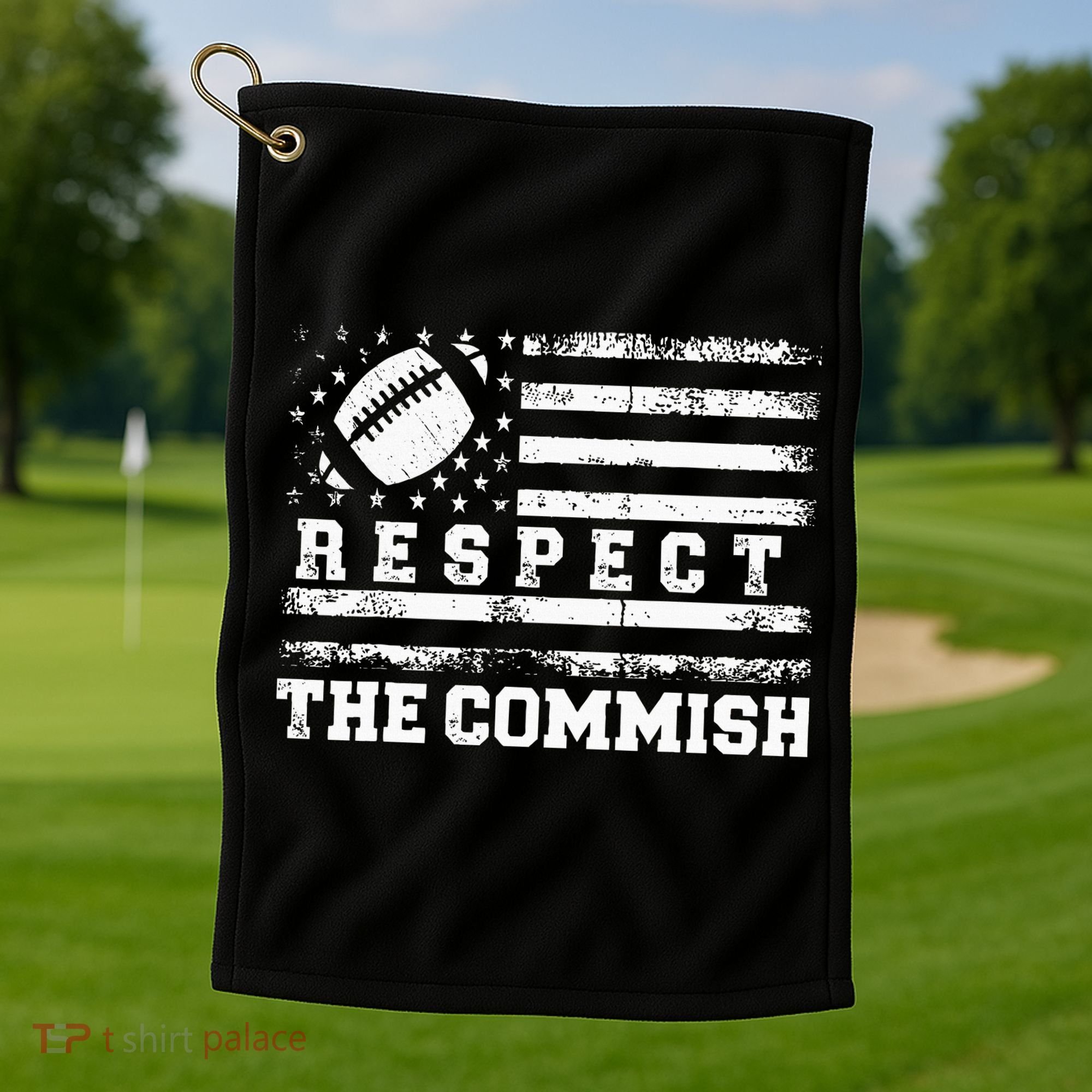 Fantasy Football American Commissioner Respect The Commish Golf Towel
