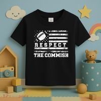 Fantasy Football American Commissioner Respect The Commish Toddler T-Shirt thumb 3