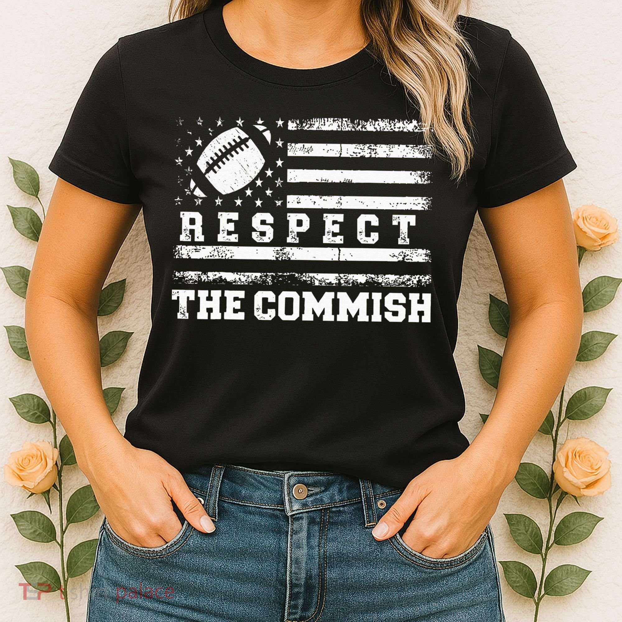 Fantasy Football American Commissioner Respect The Commish Women's T-Shirt