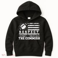 Fantasy Football American Commissioner Respect The Commish Kids Hoodie thumb 0
