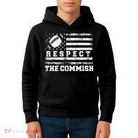 Fantasy Football American Commissioner Respect The Commish Kids Hoodie thumb 4