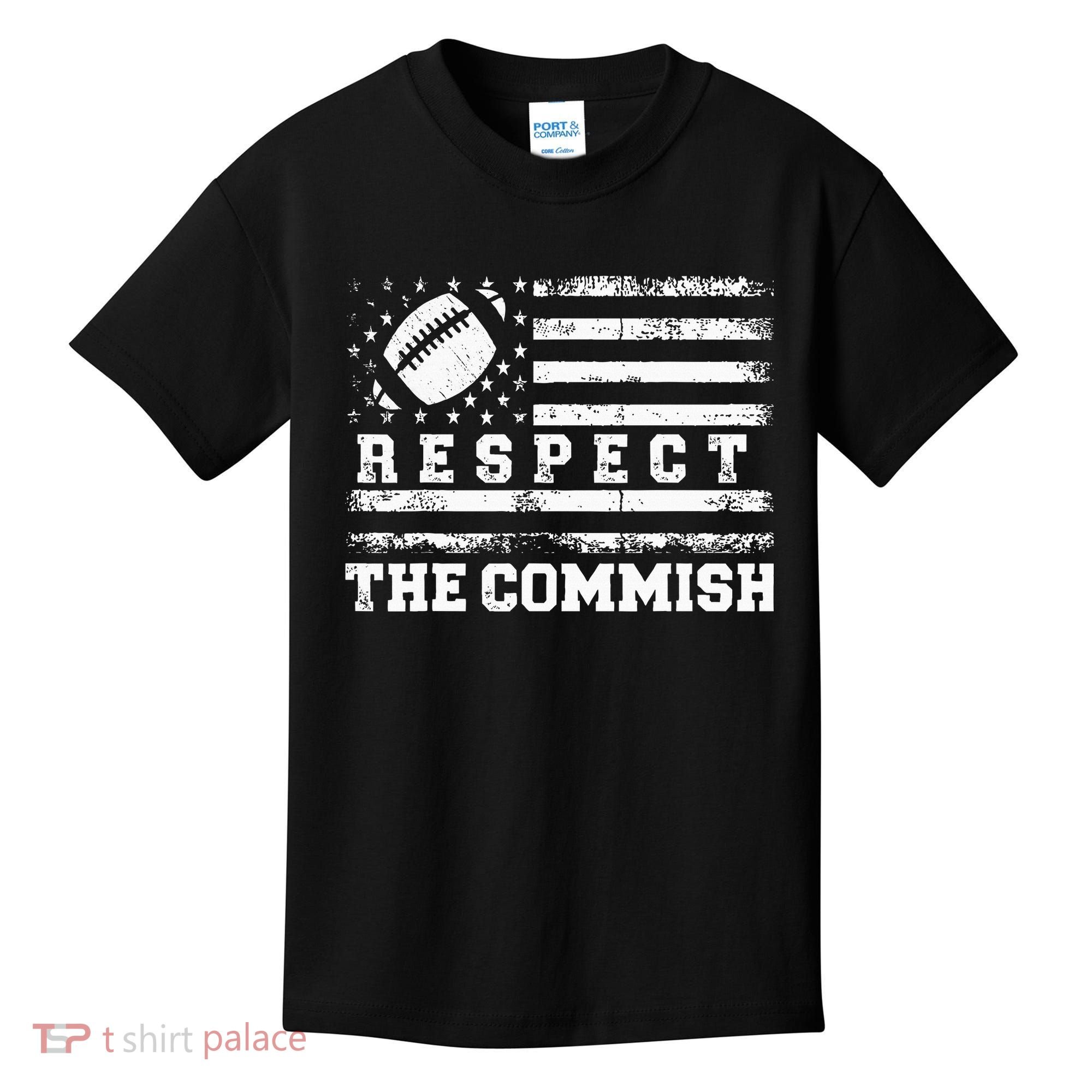 Fantasy Football American Commissioner Respect The Commish Kids T-Shirt