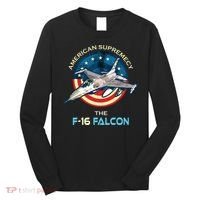 F16 Falcon American Patriotic Fighter Jet 4th Of July Flag Long Sleeve Shirt thumb 0