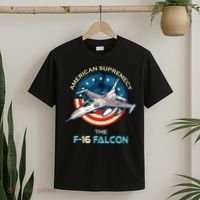 F16 Falcon American Patriotic Fighter Jet 4th Of July Flag T-Shirt thumb 2