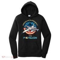 F16 Falcon American Patriotic Fighter Jet 4th Of July Flag Women's Hoodie thumb 0