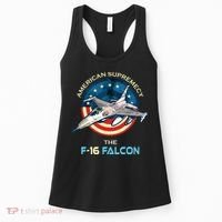 F16 Falcon American Patriotic Fighter Jet 4th Of July Flag Women's Tank Top thumb 0