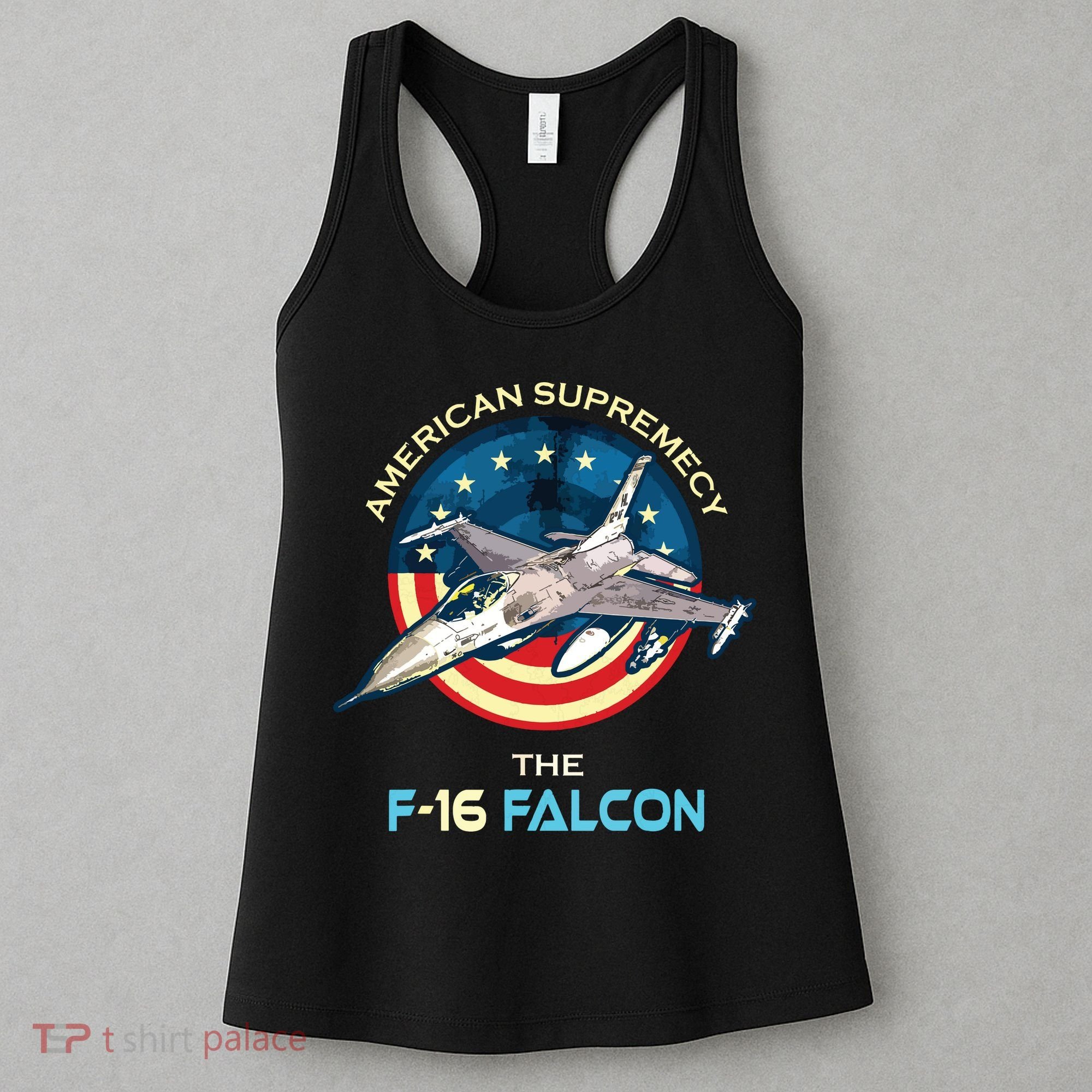 F16 Falcon American Patriotic Fighter Jet 4th Of July Flag Women's Tank Top