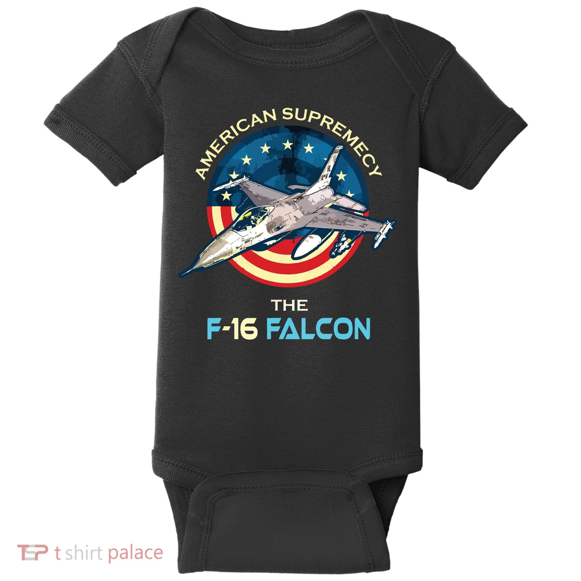 F16 Falcon American Patriotic Fighter Jet 4th Of July Flag Baby Bodysuit