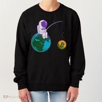 Funny Fishing Bitcoin Space Astronaut Women's Sweatshirt thumb 0