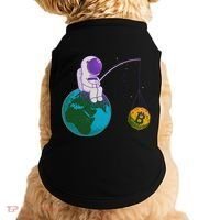 Funny Fishing Bitcoin Space Astronaut Doggie Tank thumb 0