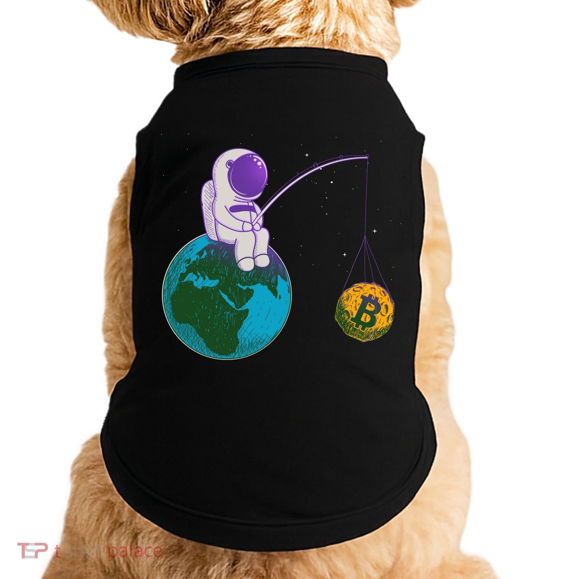 Funny Fishing Bitcoin Space Astronaut Doggie Tank