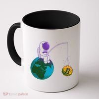 Funny Fishing Bitcoin Space Astronaut Coffee Mug thumb 0