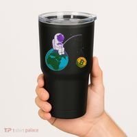 Funny Fishing Bitcoin Space Astronaut Tumbler thumb 2