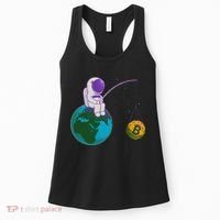 Funny Fishing Bitcoin Space Astronaut Women's Tank Top thumb 0