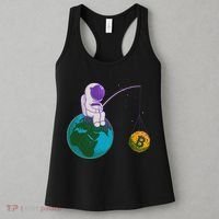 Funny Fishing Bitcoin Space Astronaut Women's Tank Top thumb 3