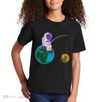 Funny Fishing Bitcoin Space Astronaut Kids T-Shirt thumb 2