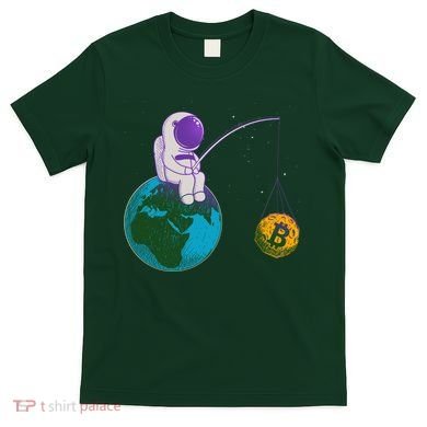 Funny Fishing Bitcoin Space Astronaut T-Shirt