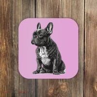 Funny French Bulldog Frenchie Black And White Coaster thumb 0