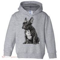 Funny French Bulldog Frenchie Black And White Toddler Hoodie thumb 0