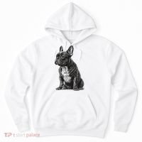 Funny French Bulldog Frenchie Black And White Hoodie thumb 0