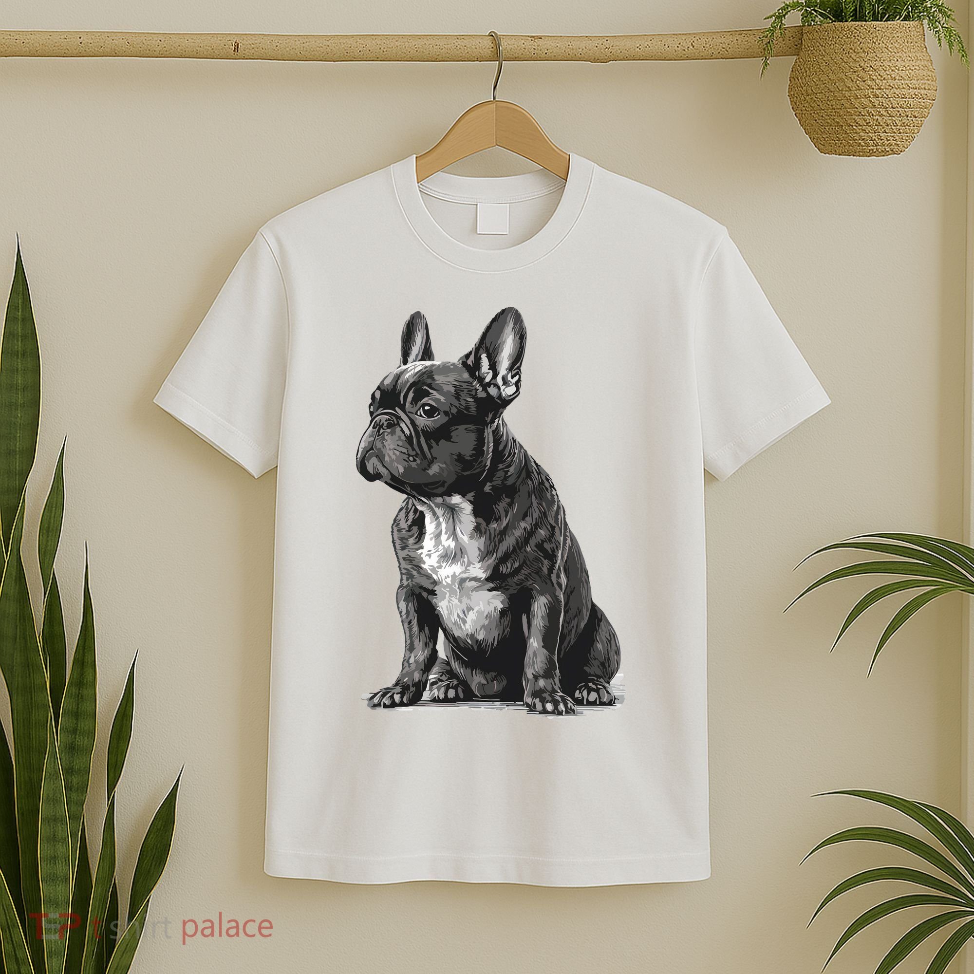 Funny French Bulldog Frenchie Black And White T-Shirt