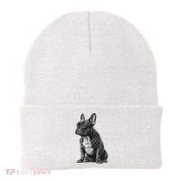 Funny French Bulldog Frenchie Black And White Beanie thumb 0