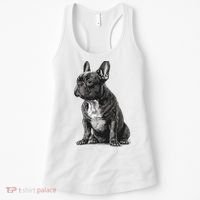 Funny French Bulldog Frenchie Black And White Women's Tank Top thumb 0