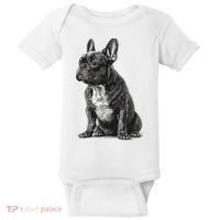 Funny French Bulldog Frenchie Black And White Baby Bodysuit thumb 0