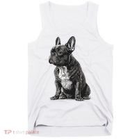 Funny French Bulldog Frenchie Black And White Tank Top thumb 0