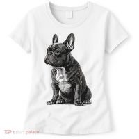 Funny French Bulldog Frenchie Black And White Women's T-Shirt thumb 0
