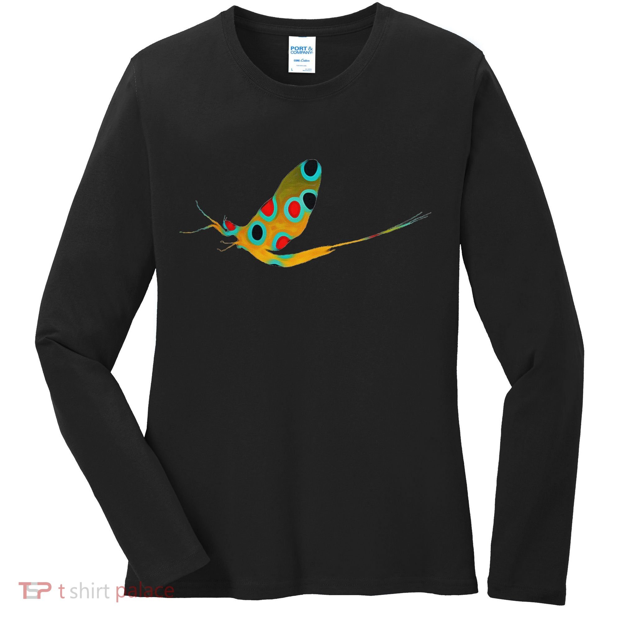 Fly Fishing Brook Trout Mayfly Graphic Women's Long Sleeve Shirt