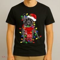 Funny French Bulldog Dog Tree Christmas Lights Xmas Pajama T-Shirt thumb 3
