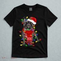 Funny French Bulldog Dog Tree Christmas Lights Xmas Pajama T-Shirt thumb 5