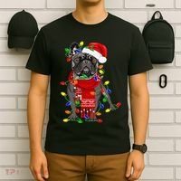 Funny French Bulldog Dog Tree Christmas Lights Xmas Pajama T-Shirt thumb 6
