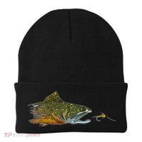 Fly Fishing Brook Trout Dry Fly Tying Fisher Gift Beanie thumb 0