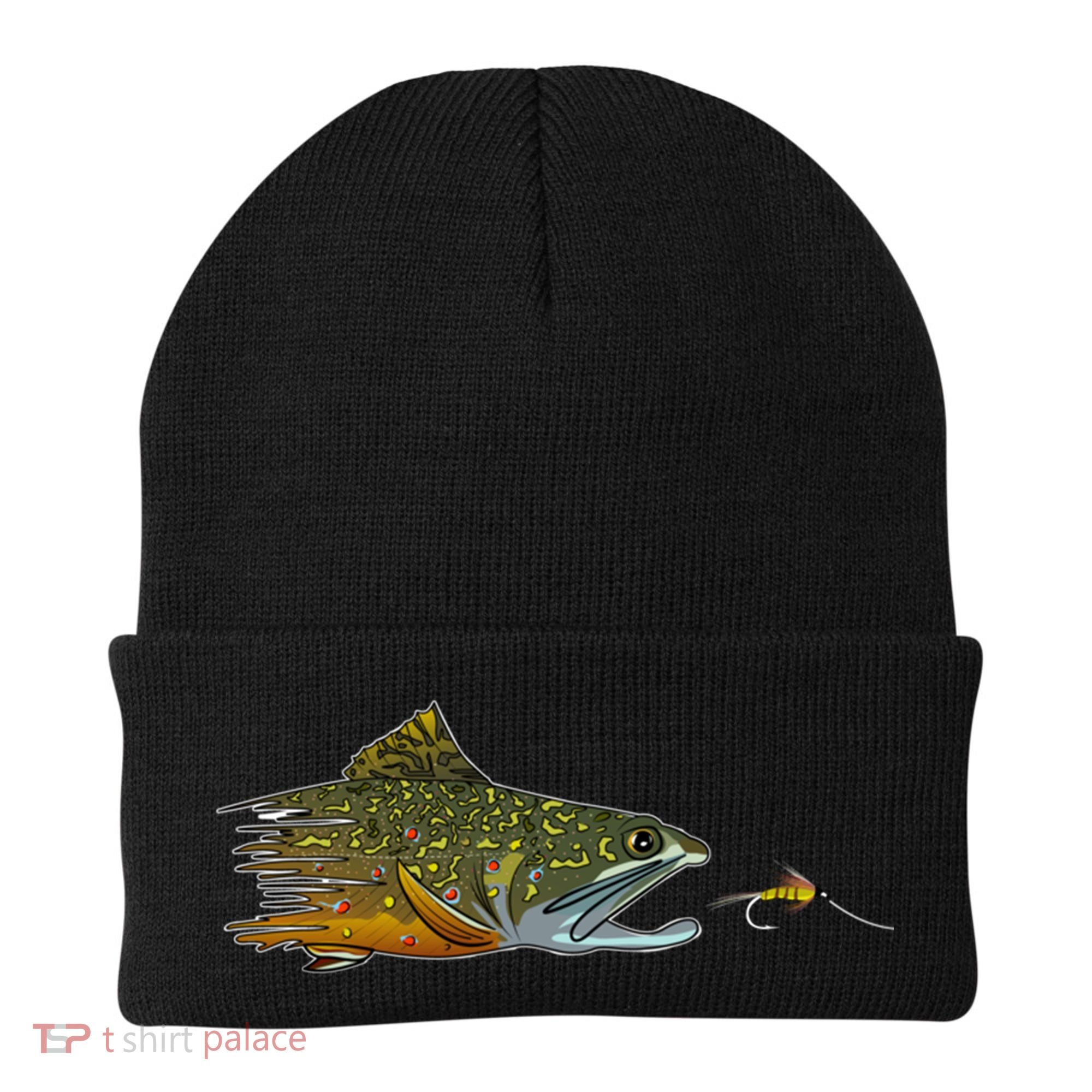 Fly Fishing Brook Trout Dry Fly Tying Fisher Gift Beanie