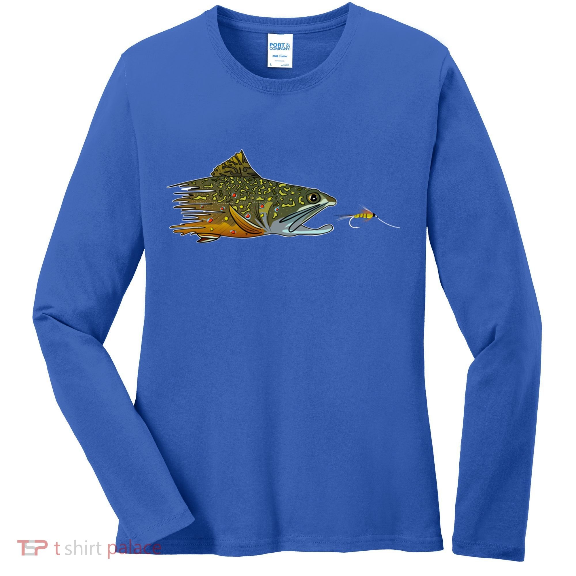 Fly Fishing Brook Trout Dry Fly Tying Fisher Gift Women's Long Sleeve Shirt