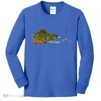Fly Fishing Brook Trout Dry Fly Tying Fisher Gift Kids Long Sleeve Shirt thumb 0
