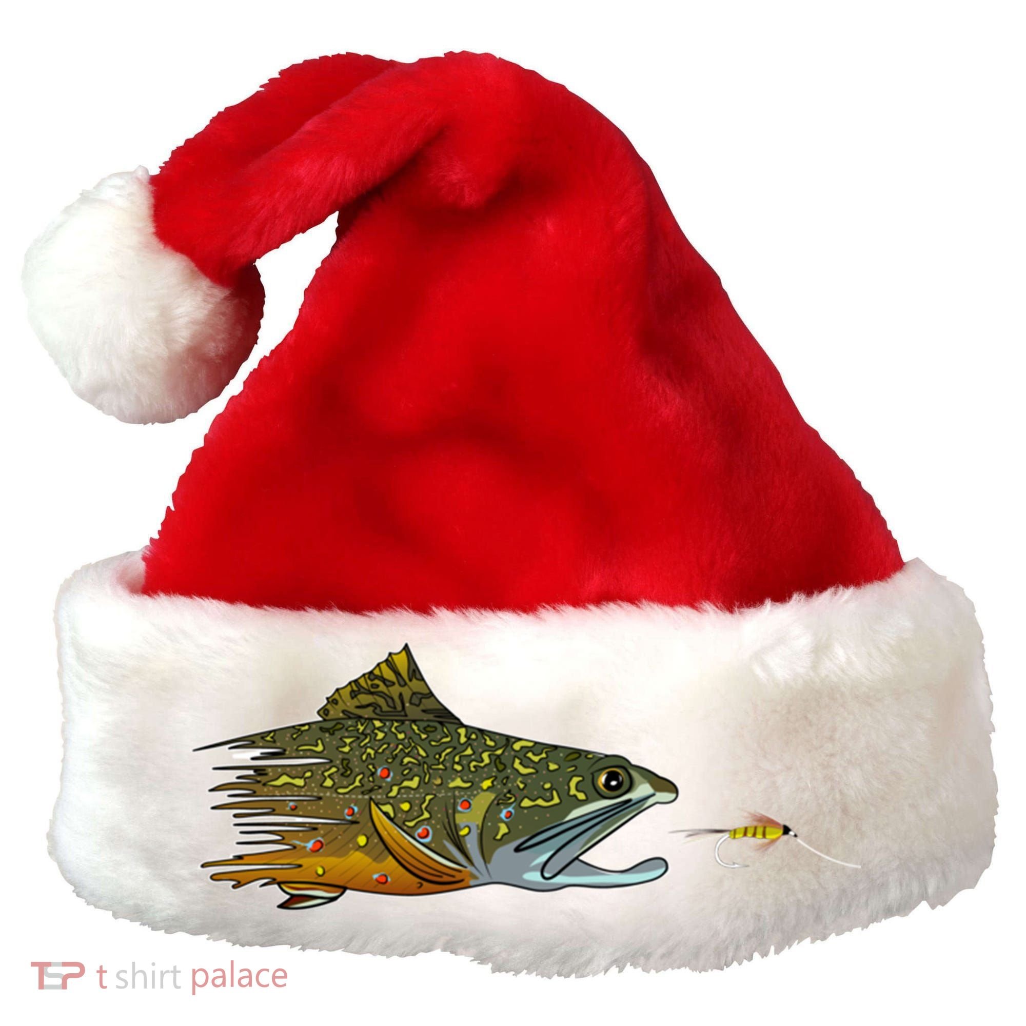 Fly Fishing Brook Trout Dry Fly Tying Fisher Gift Santa Hat