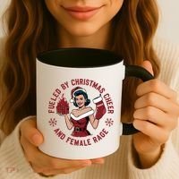 Funny Fueled By Christmas Cheer And Female Rage Patriarchy Coffee Mug thumb 3