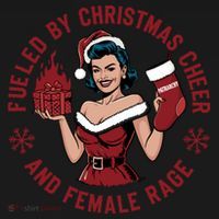 Funny Fueled By Christmas Cheer And Female Rage Patriarchy Ornament thumb 1