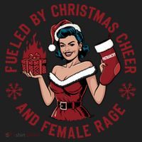 Funny Fueled By Christmas Cheer And Female Rage Patriarchy Golf Towel thumb 3
