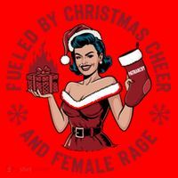 Funny Fueled By Christmas Cheer And Female Rage Patriarchy Santa Hat thumb 1