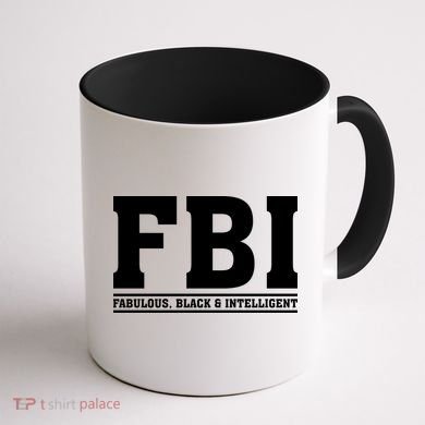 FBI Fabulous Black And Intelligent Coffee Mug back