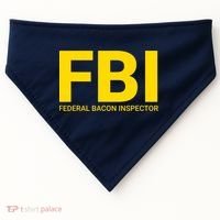 FBI Federal Bacon Inspector Funny Bacon USA-Made Doggie Bandana thumb 0