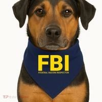 FBI Federal Bacon Inspector Funny Bacon USA-Made Doggie Bandana thumb 1