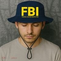 FBI Federal Bacon Inspector Funny Bacon Bucket Hat thumb 2