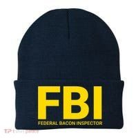 FBI Federal Bacon Inspector Funny Bacon Beanie thumb 0