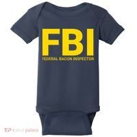 FBI Federal Bacon Inspector Funny Bacon Baby Bodysuit thumb 0